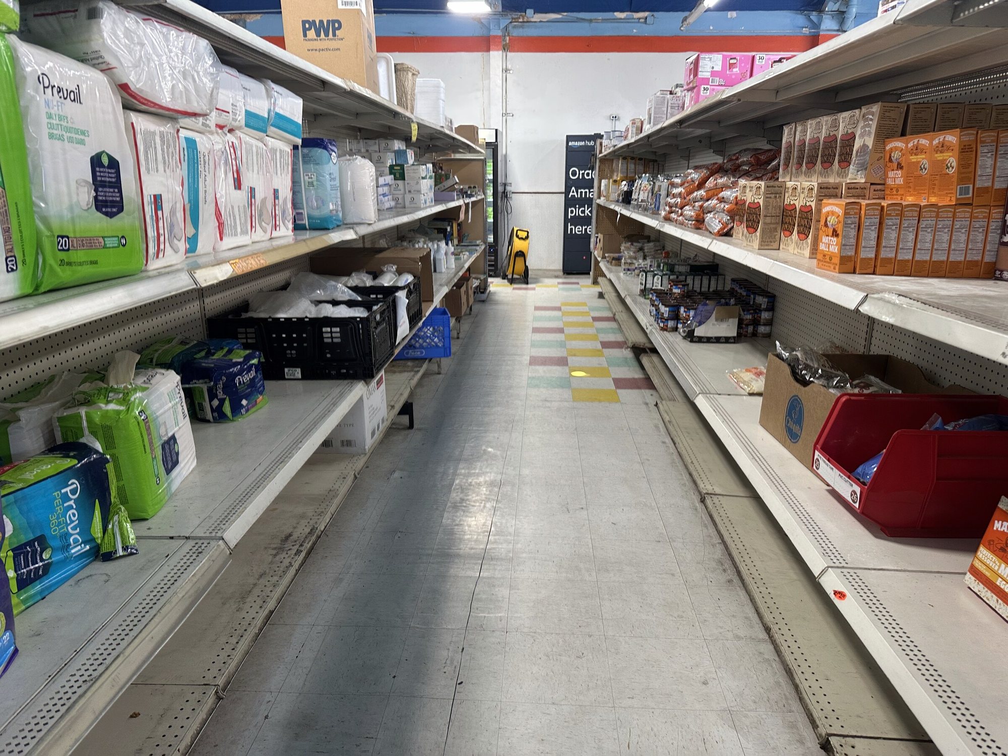 The real aisle, photographed on the location scout in daylight