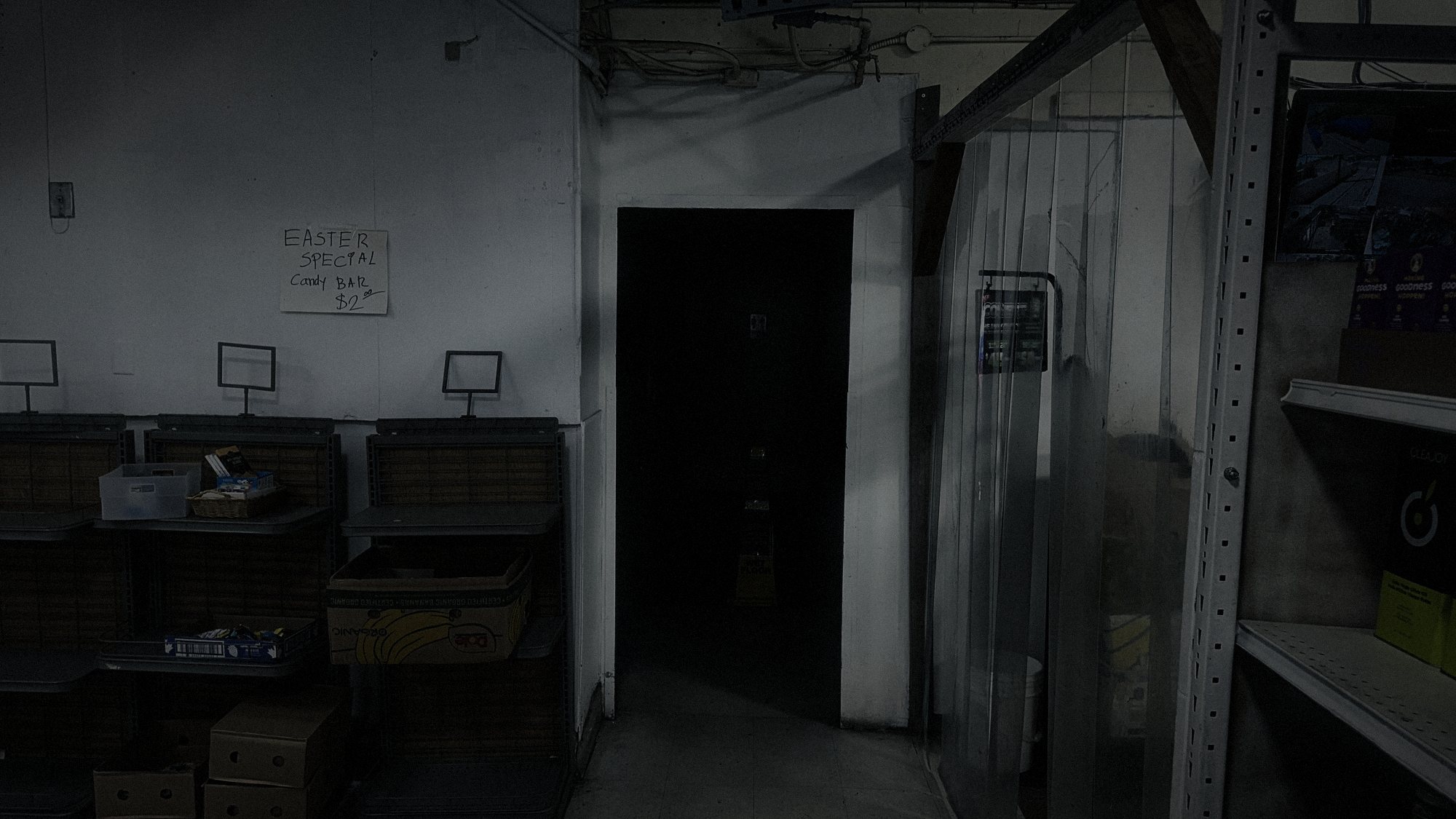 The back hall and stockroom door