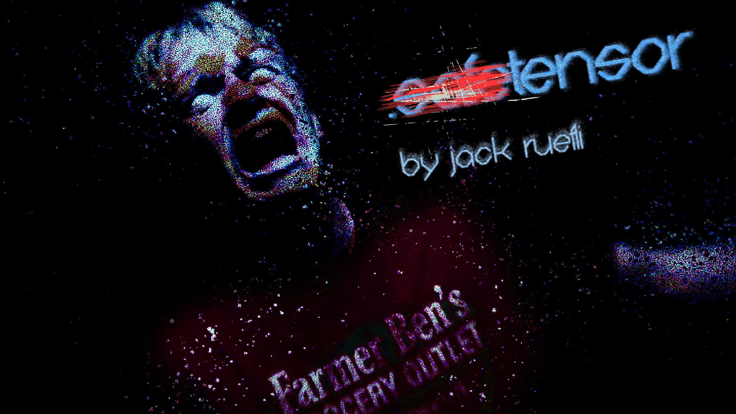 Tensor title page: Martin screaming as he breaks apart, .safetensor struck through to read tensor, by Jack Ruefli
